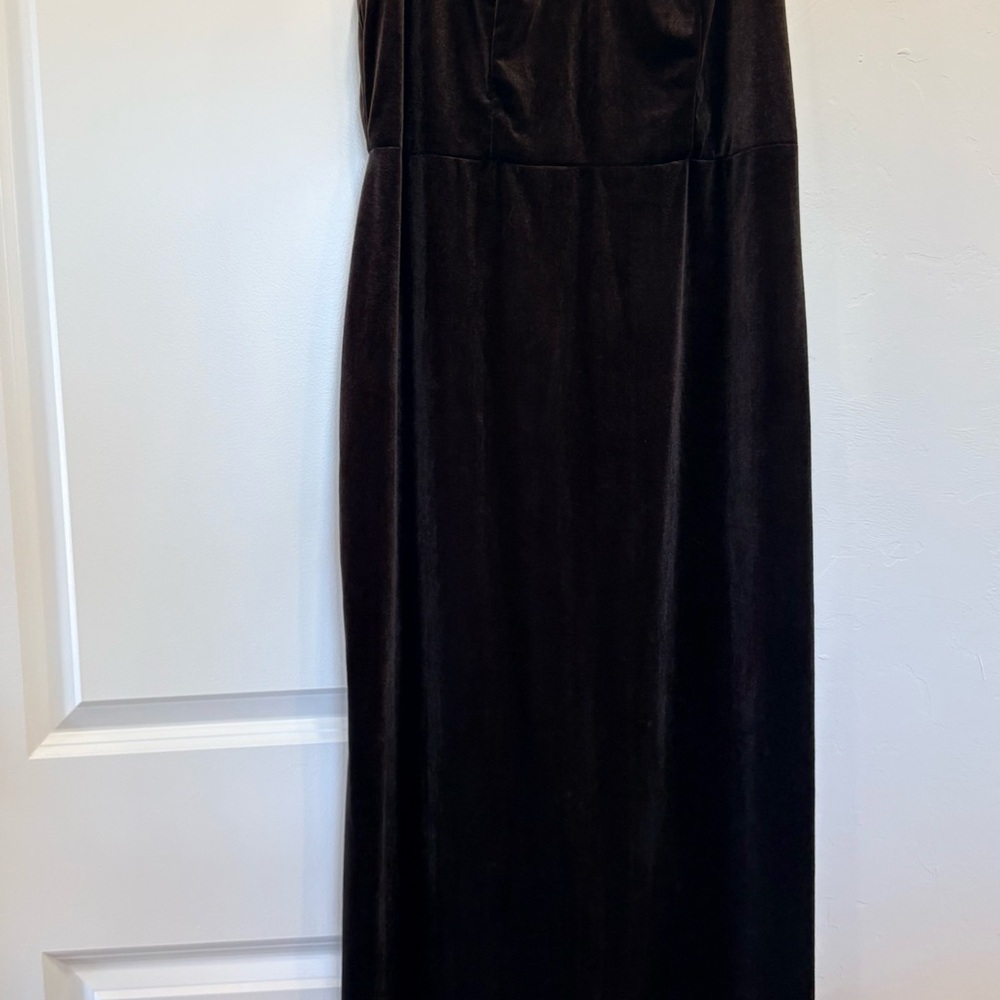 Formal Brown Velvet Gown Sleeveless Western
